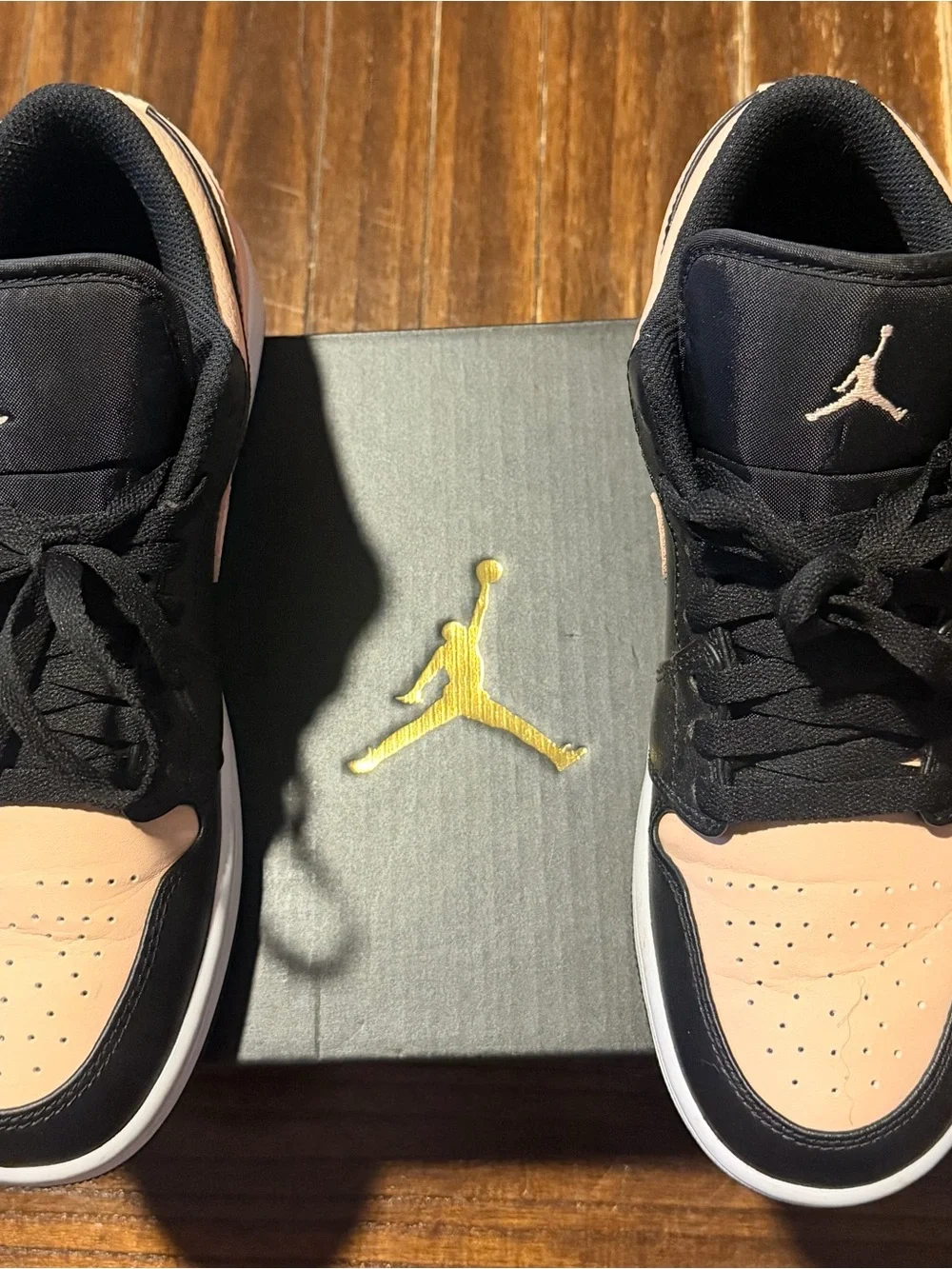 Jordan Men’s Black & Peach Low-Top Sneakers - Picture 8 of 9
